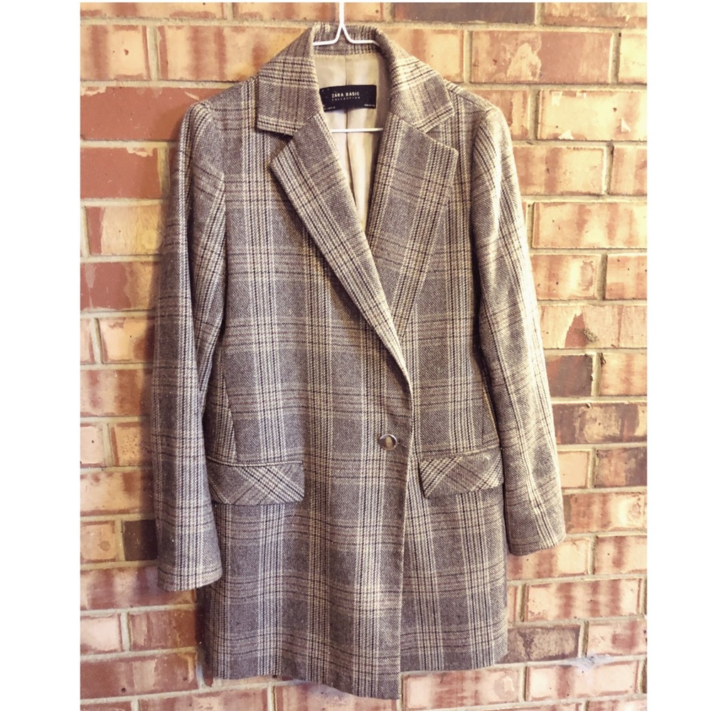 ZARA coat 🧥 brown/gray plaid